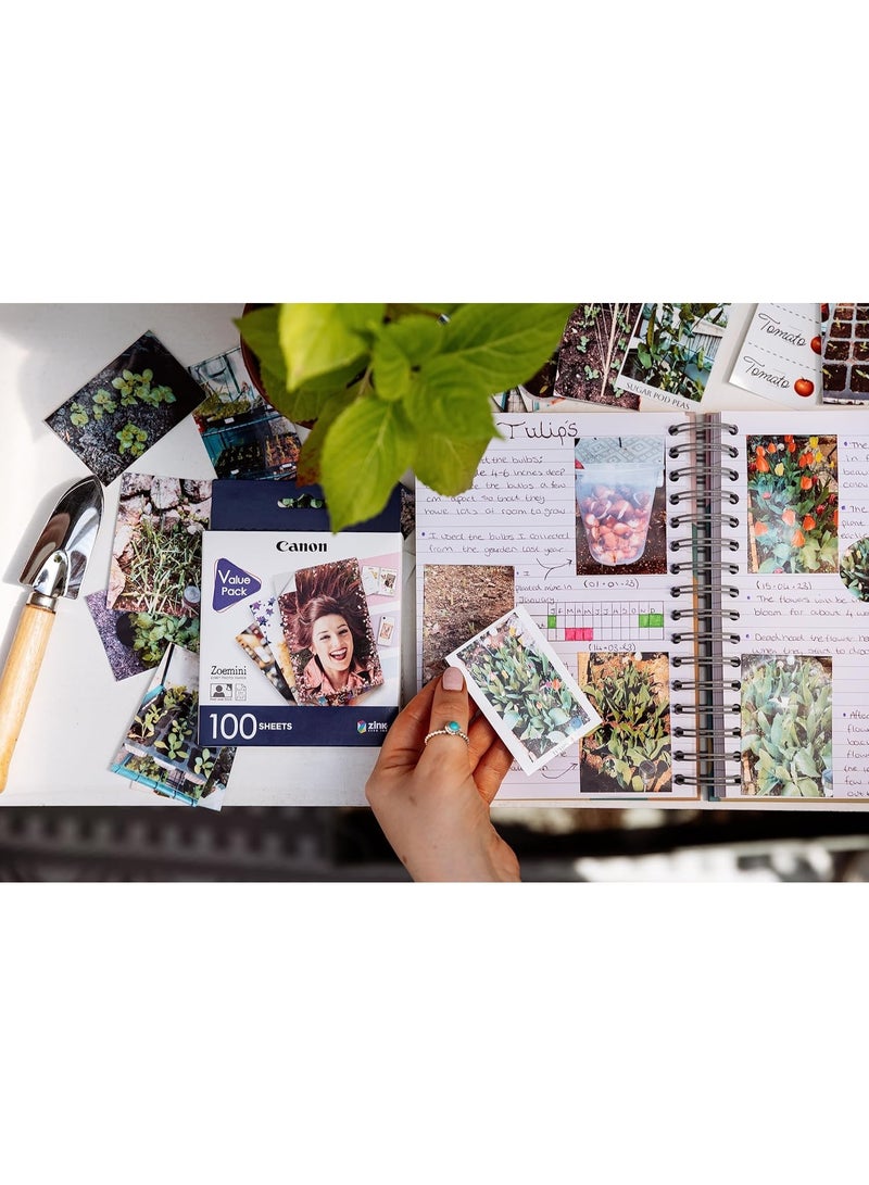 Canon Zoemini 2 Portable Photo Printer With 100 Sticky Paper Sheets Zink Zero Ink 5X7.6 Cm - Image 3